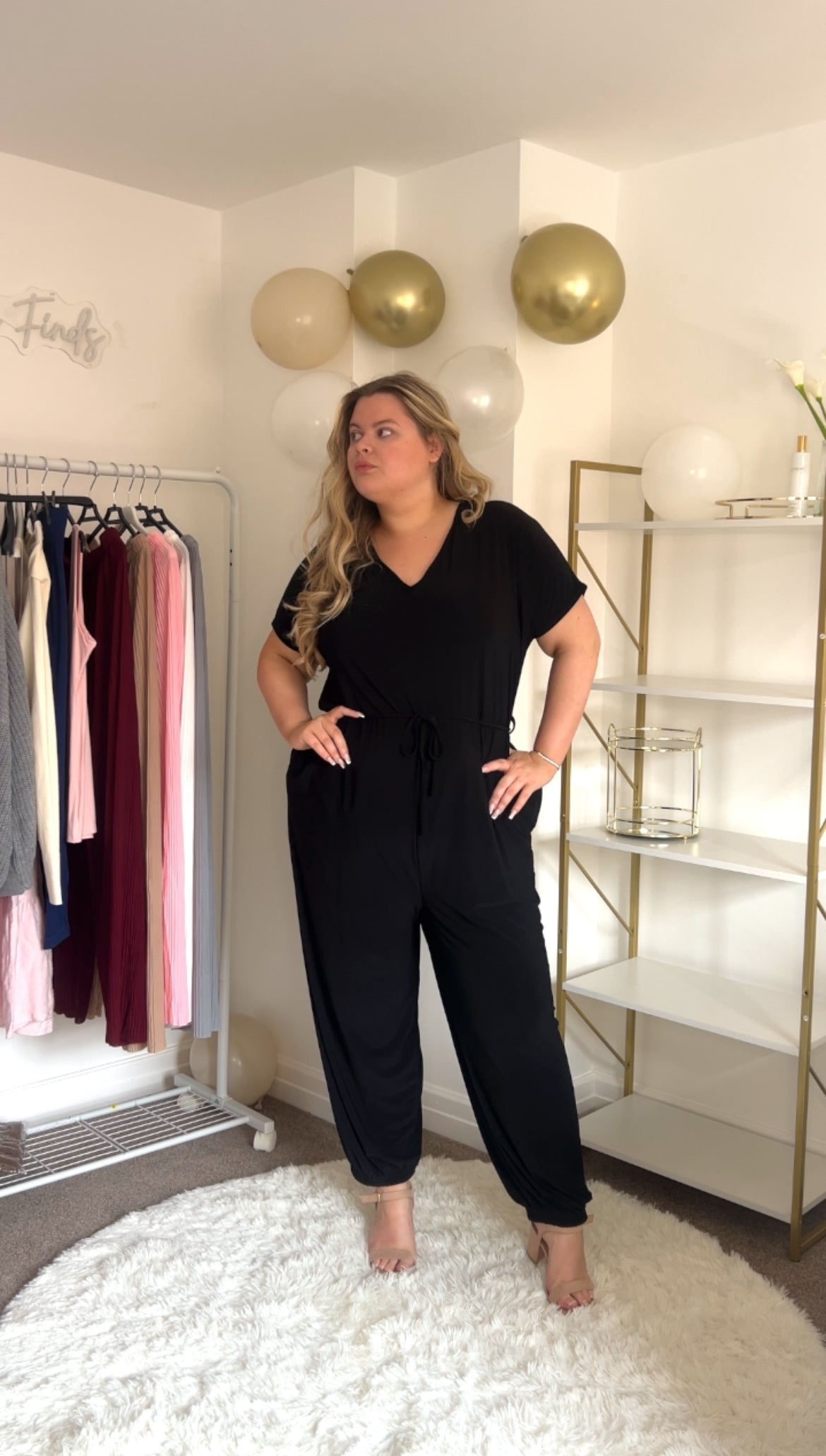 Stretch Jersey Tie Up Oversized Jumpsuit
