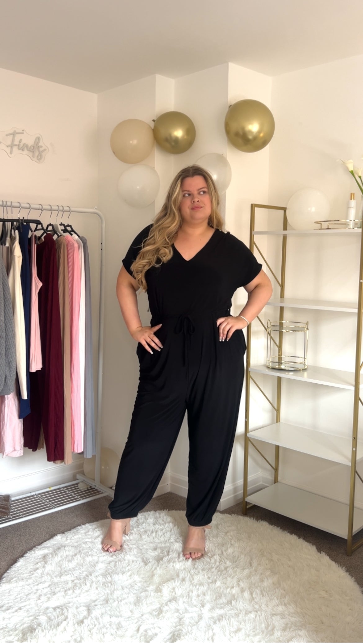 Stretch Jersey Tie Up Oversized Jumpsuit