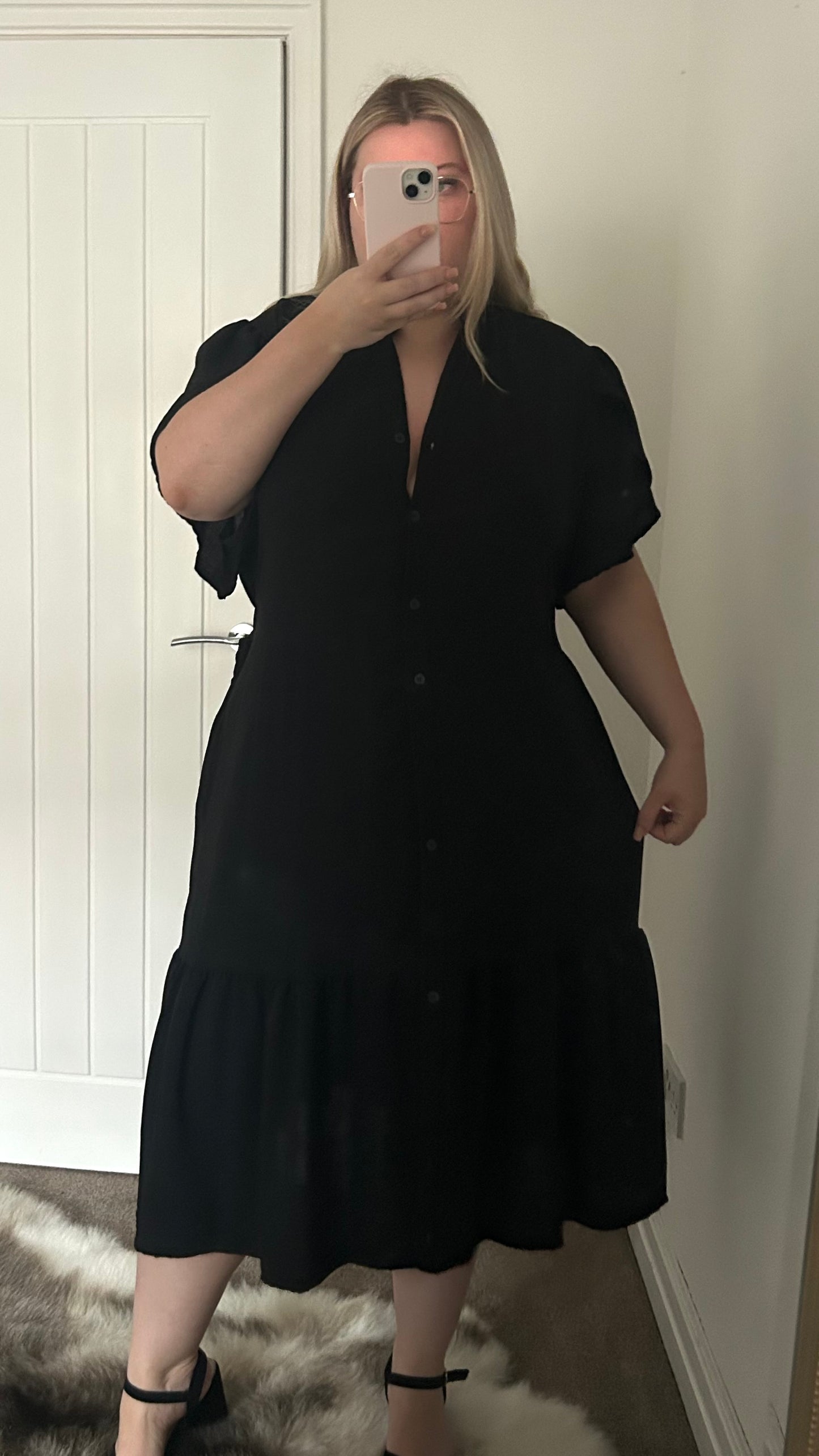 THE CHERISH - Ruffle Style Belt Short Sleeve Dress
