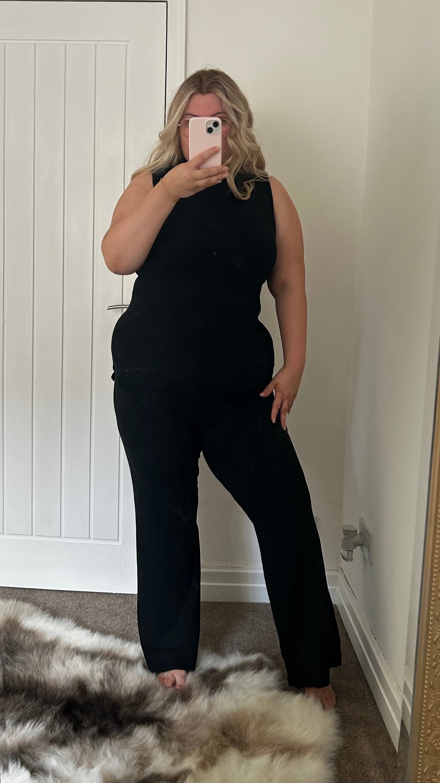 Soft Touch Mock Neck Knitted Trouser Set