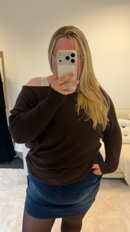 Soft Touch Knit Adjustable Neck Batwing Jumper