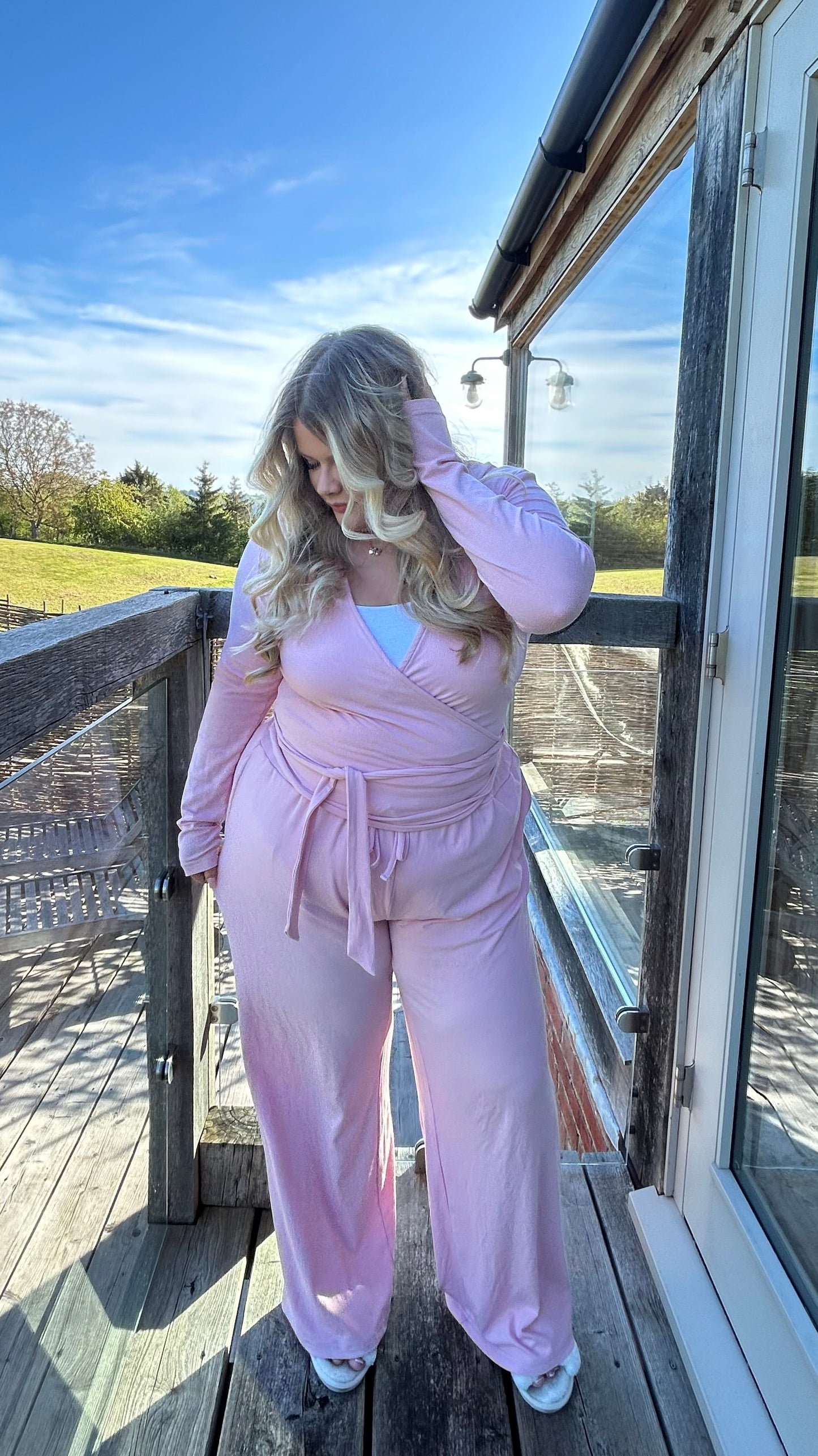 The Wrap Set - Cotton Longsleeve Trouser Lounge Set (24 EXPRESS SHIPMENT 6th JUNE)