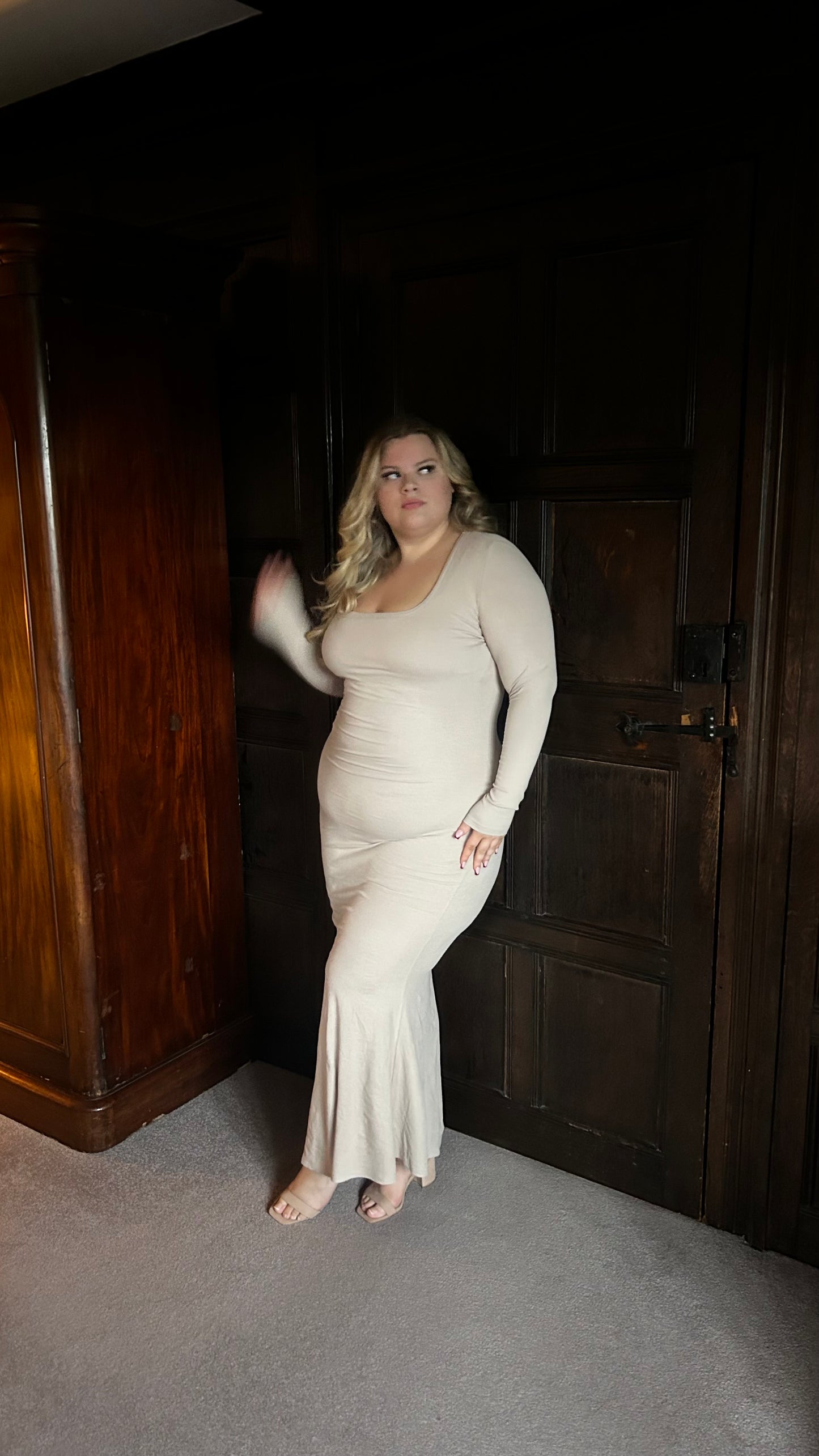 The Shape Dress - Cotton Bodycon Longsleeve Maxi Dress