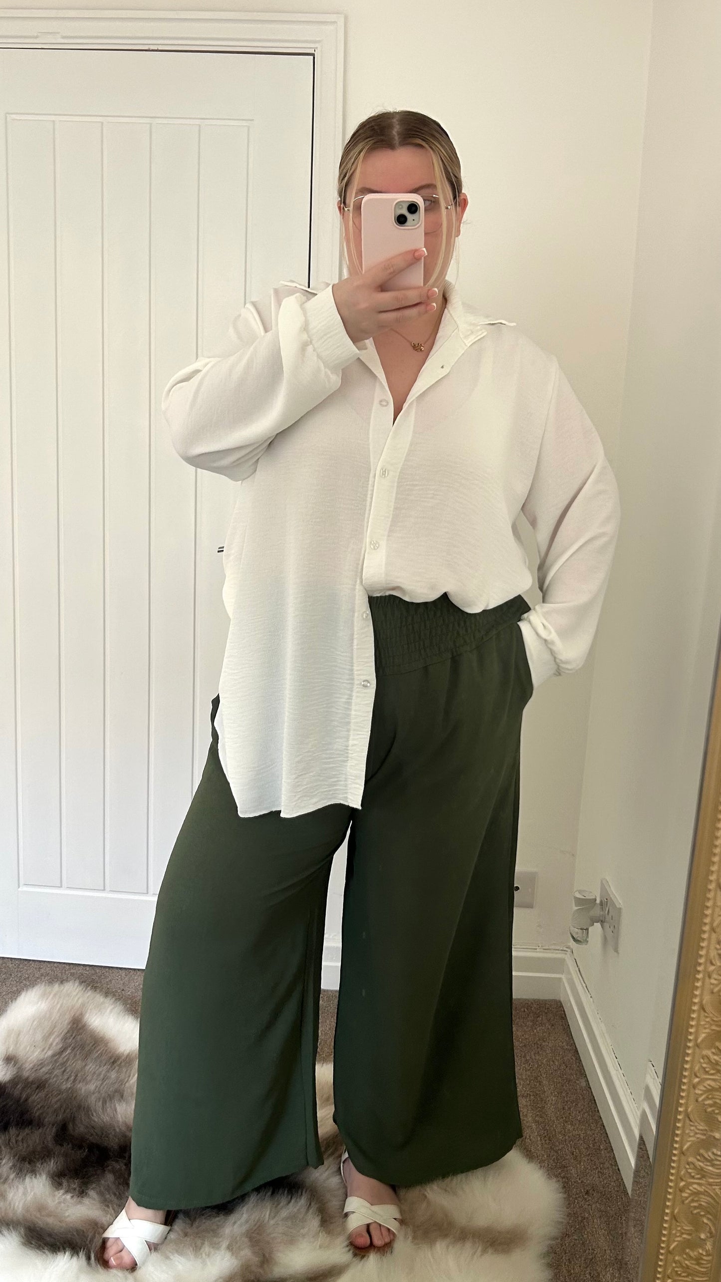 Wide Leg Elasticated Waist Trousers