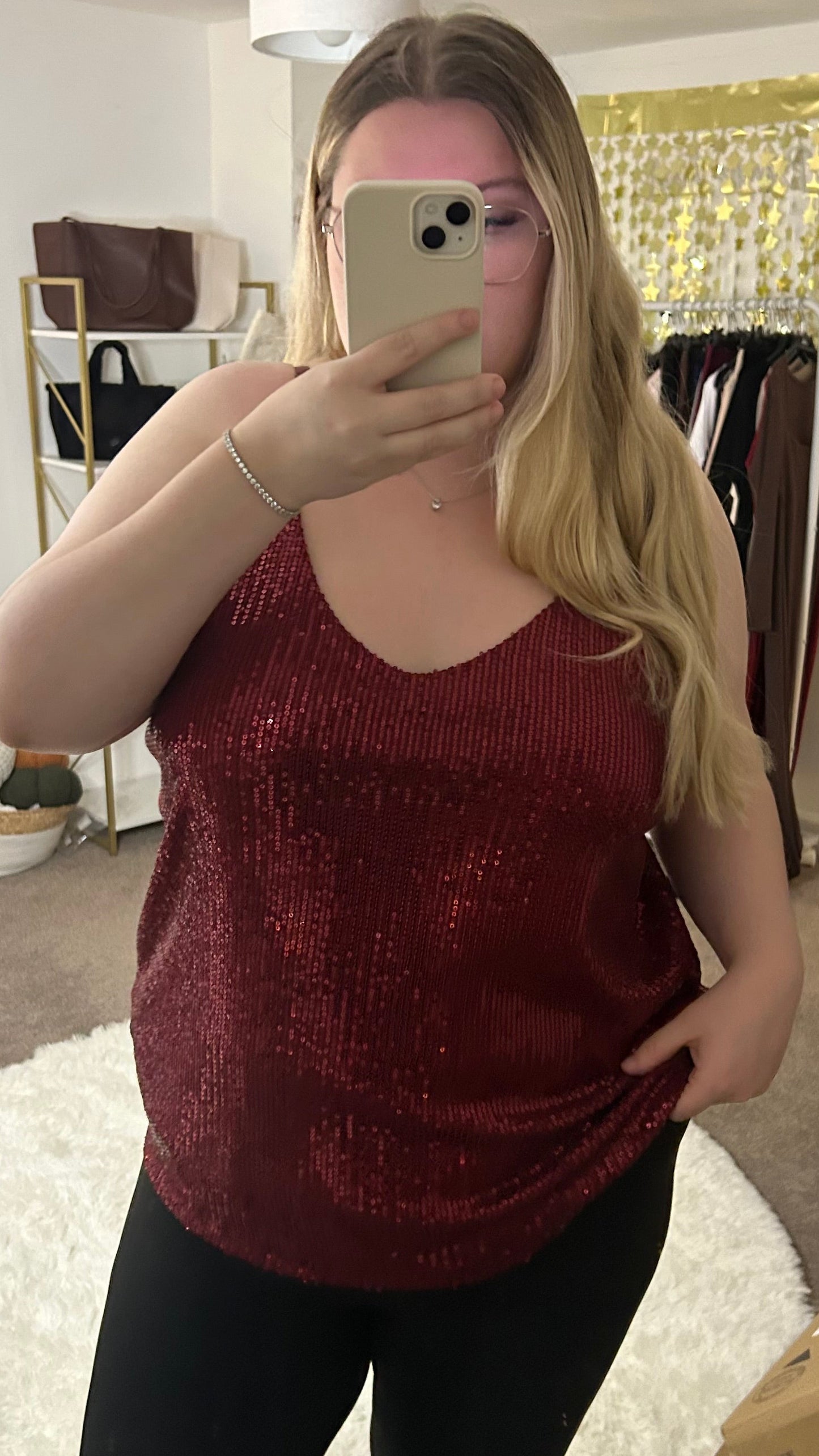 Sparkle Sequin Cami Vest Top