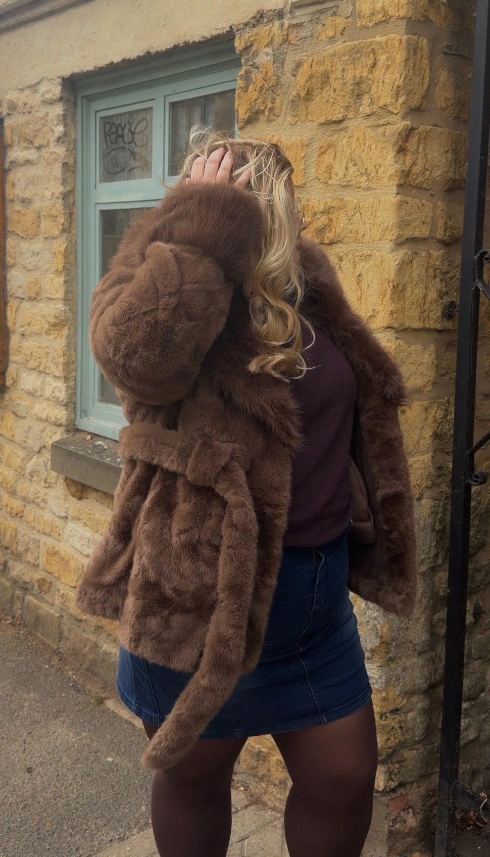 The Luxe - Faux Fur Belted Autumn Coat