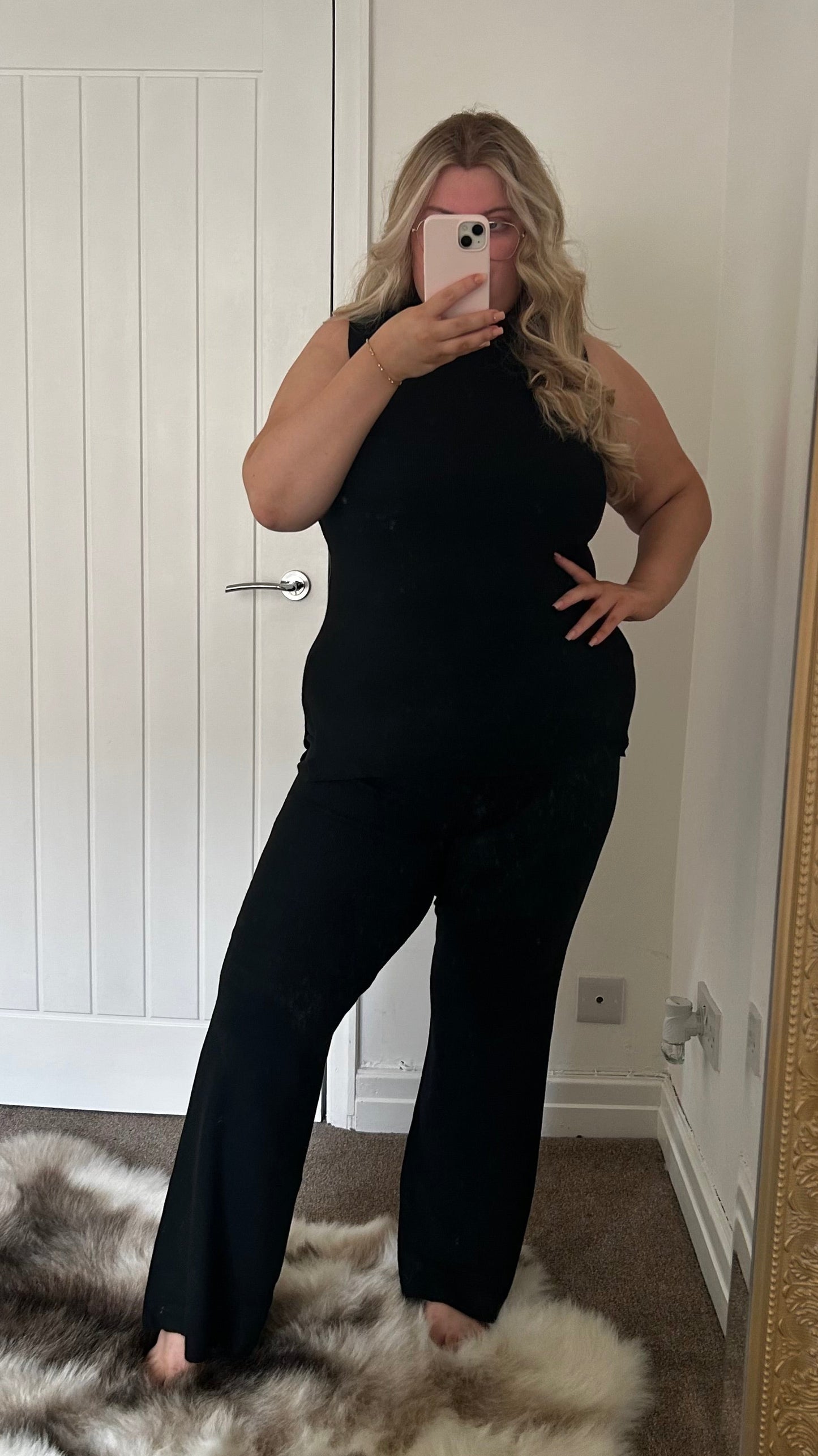 Soft Touch Mock Neck Knitted Trouser Set