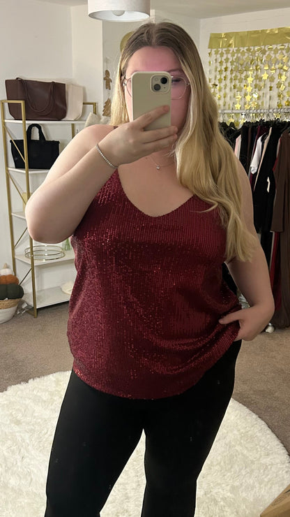 Sparkle Sequin Cami Vest Top