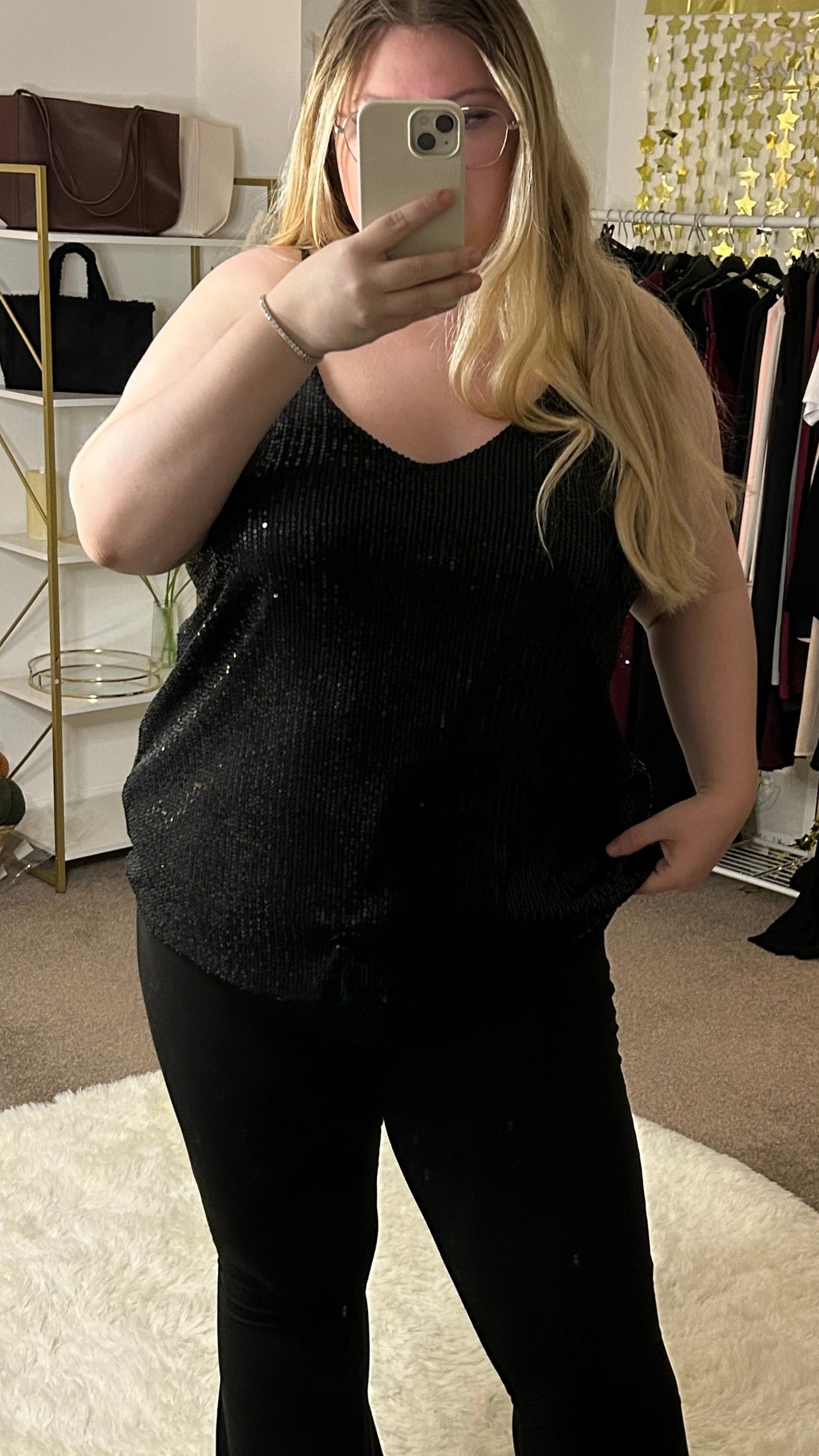 Sparkle Sequin Cami Vest Top