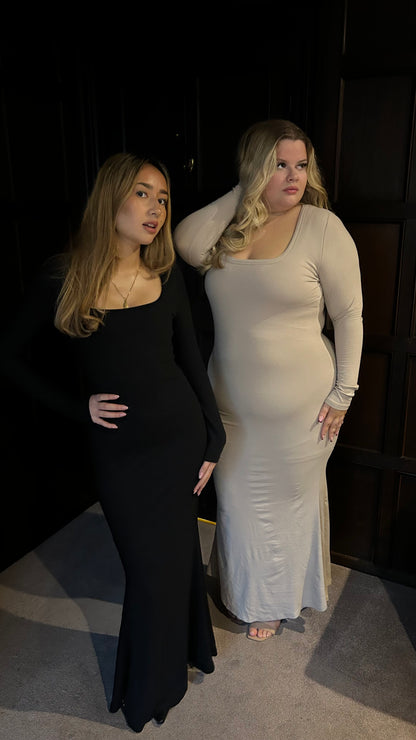 The Shape Dress - Cotton Bodycon Longsleeve Maxi Dress