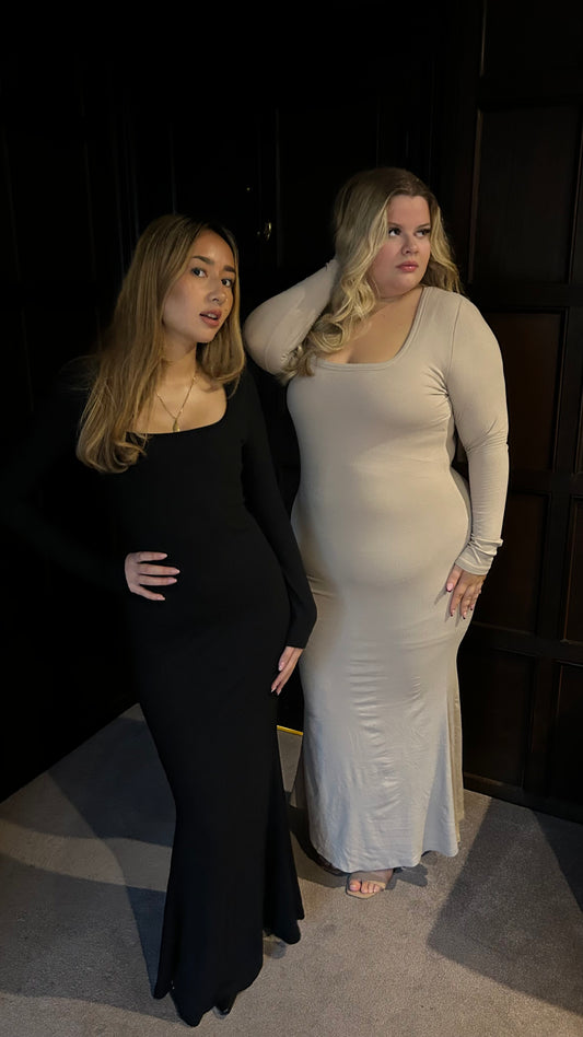 The Shape Dress - Cotton Bodycon Longsleeve Maxi Dress
