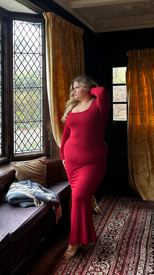 The Shape Dress - Cotton Bodycon Longsleeve Maxi Dress