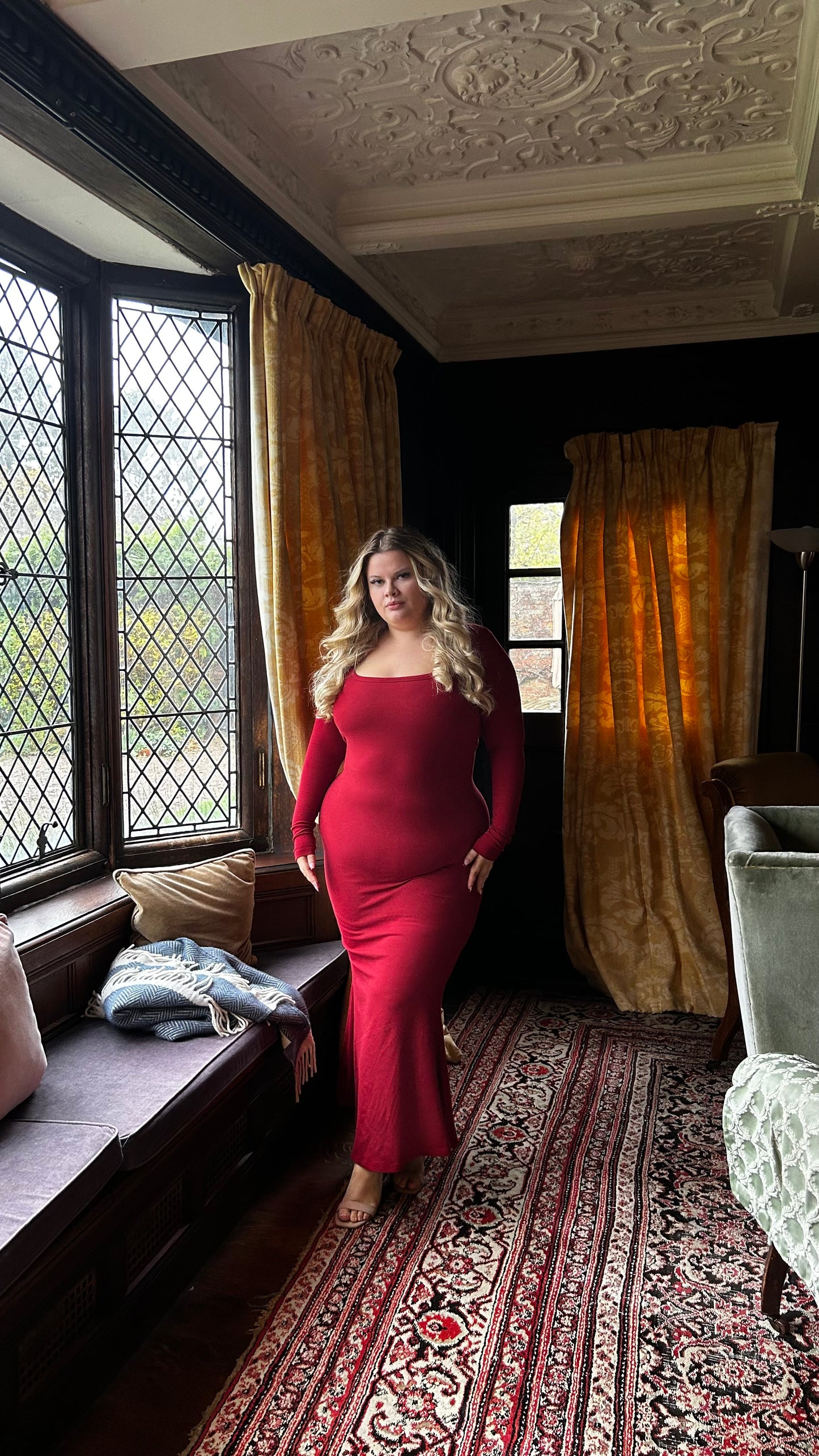 The Shape Dress - Cotton Bodycon Longsleeve Maxi Dress