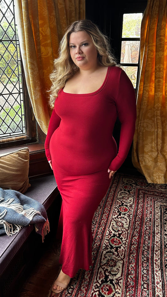 The Shape Dress - Cotton Bodycon Longsleeve Maxi Dress