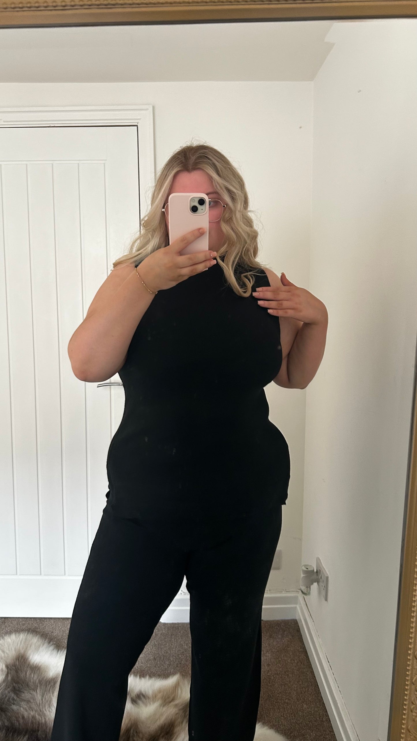 Soft Touch Mock Neck Knitted Trouser Set