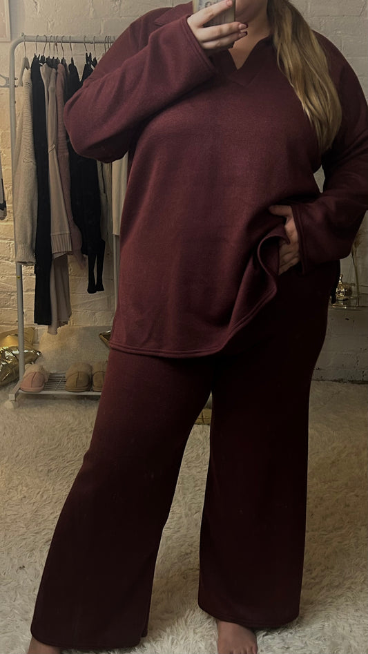 Cosy V Neck Trouser Set