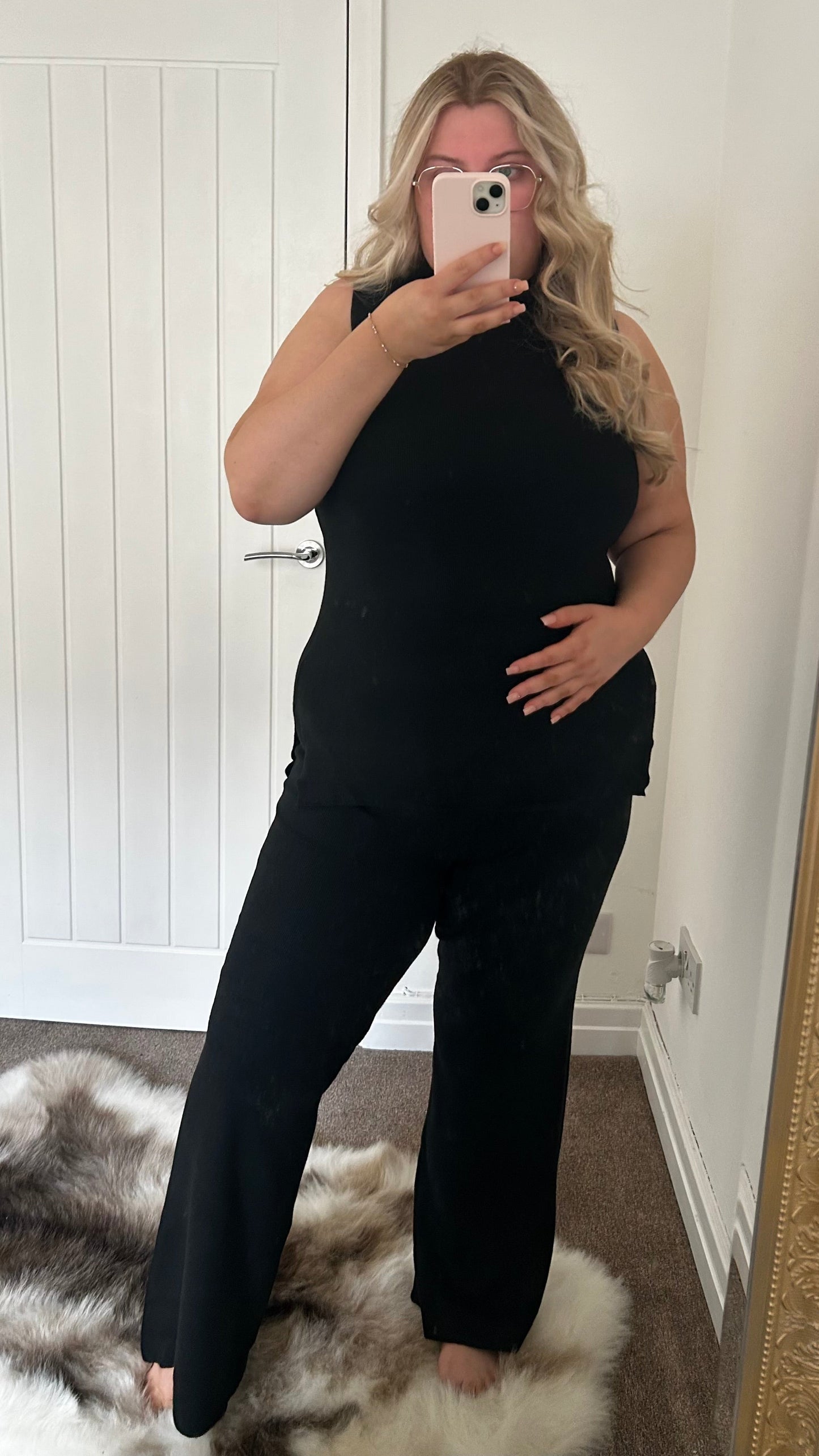 Soft Touch Mock Neck Knitted Trouser Set