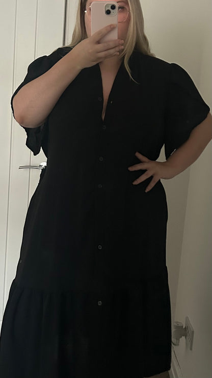 THE CHERISH - Ruffle Style Belt Short Sleeve Dress