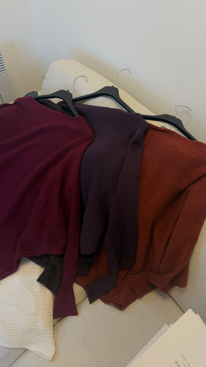 Soft Touch Knit Adjustable Neck Batwing Jumper