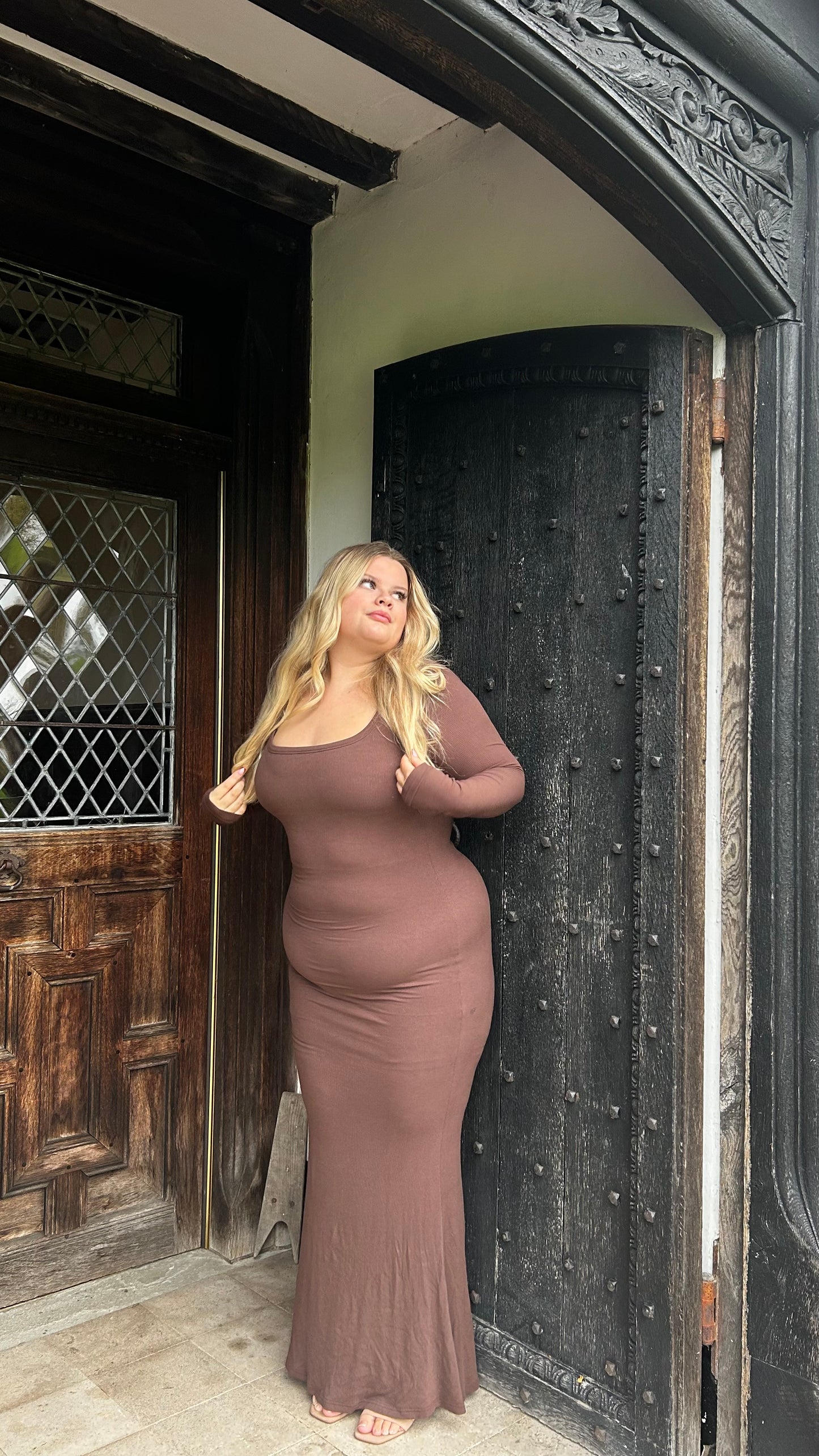 The Shape Dress - Cotton Bodycon Longsleeve Maxi Dress
