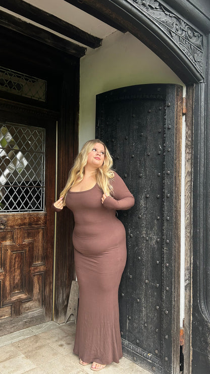 The Shape Dress - Cotton Bodycon Longsleeve Maxi Dress