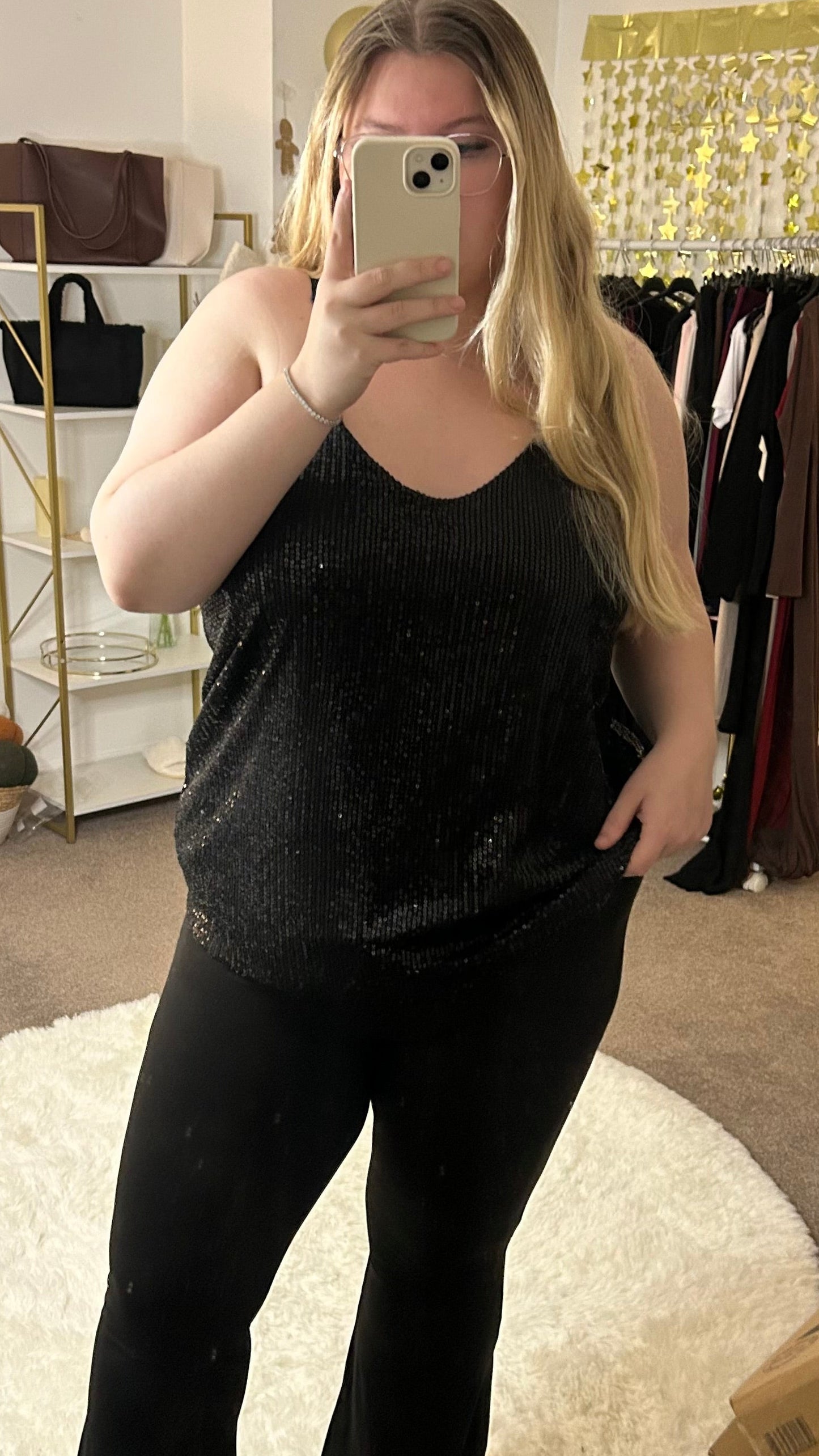 Sparkle Sequin Cami Vest Top