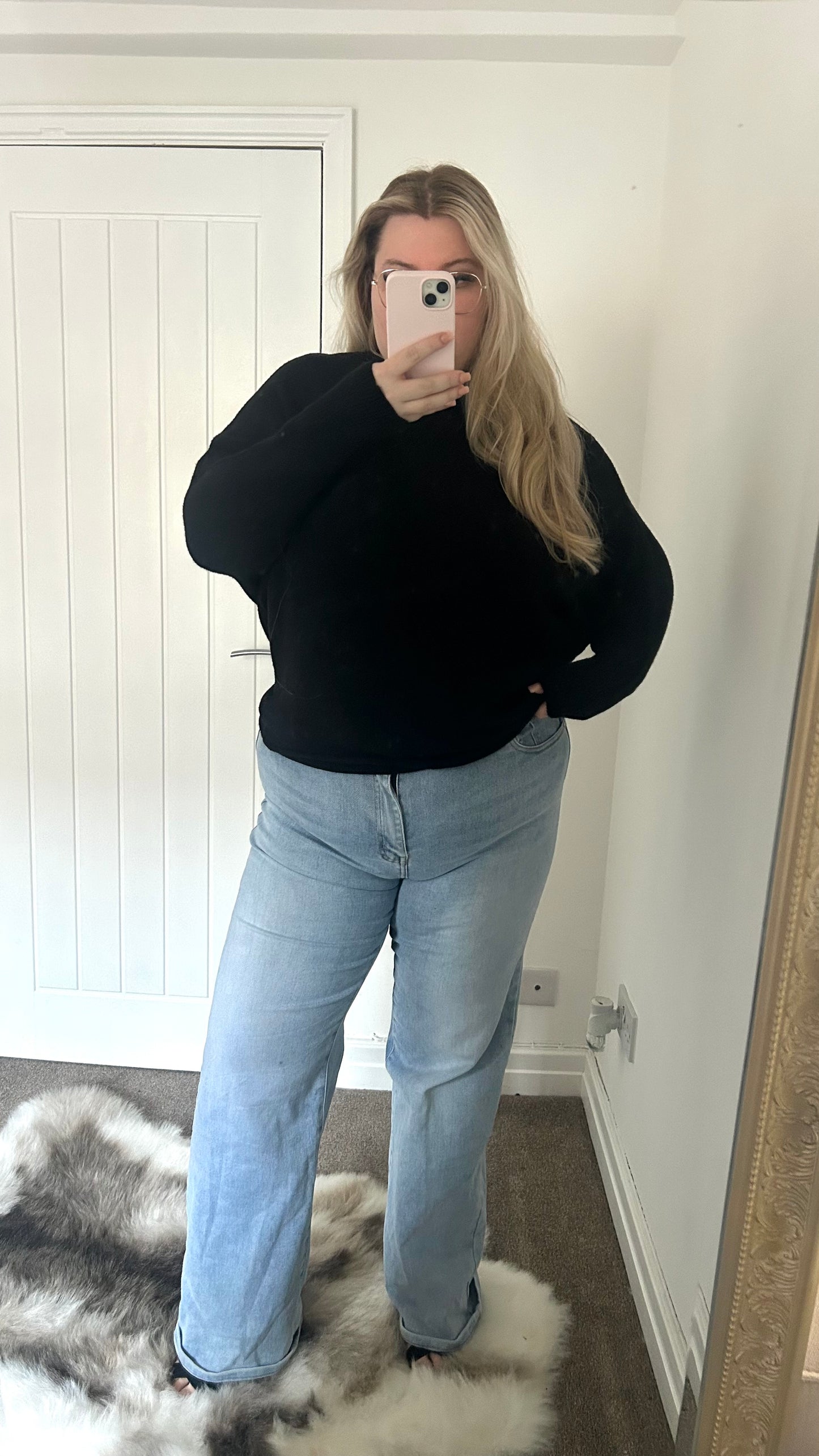Soft Touch Knit Adjustable Neck Batwing Jumper