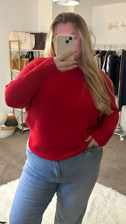 Soft Touch Knit Adjustable Neck Batwing Jumper