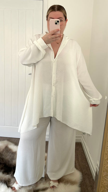 Wide Leg Elasticated Waist Trousers