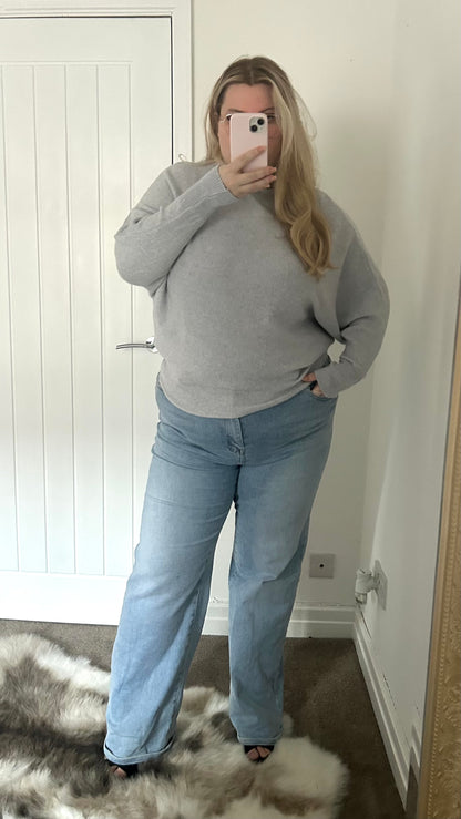 Soft Touch Knit Adjustable Neck Batwing Jumper