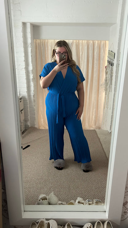 Plisse Tie Waist Jumpsuit