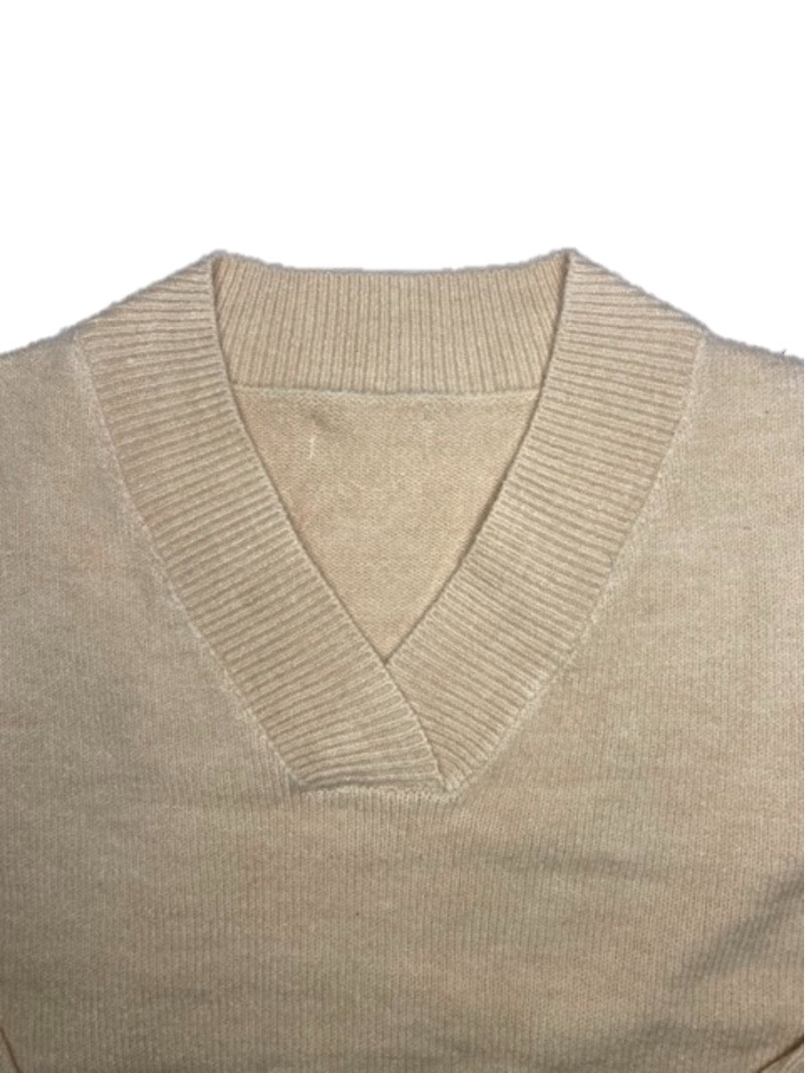 Classic Oatmeal V Neck Jumper