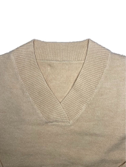 Classic Oatmeal V Neck Jumper