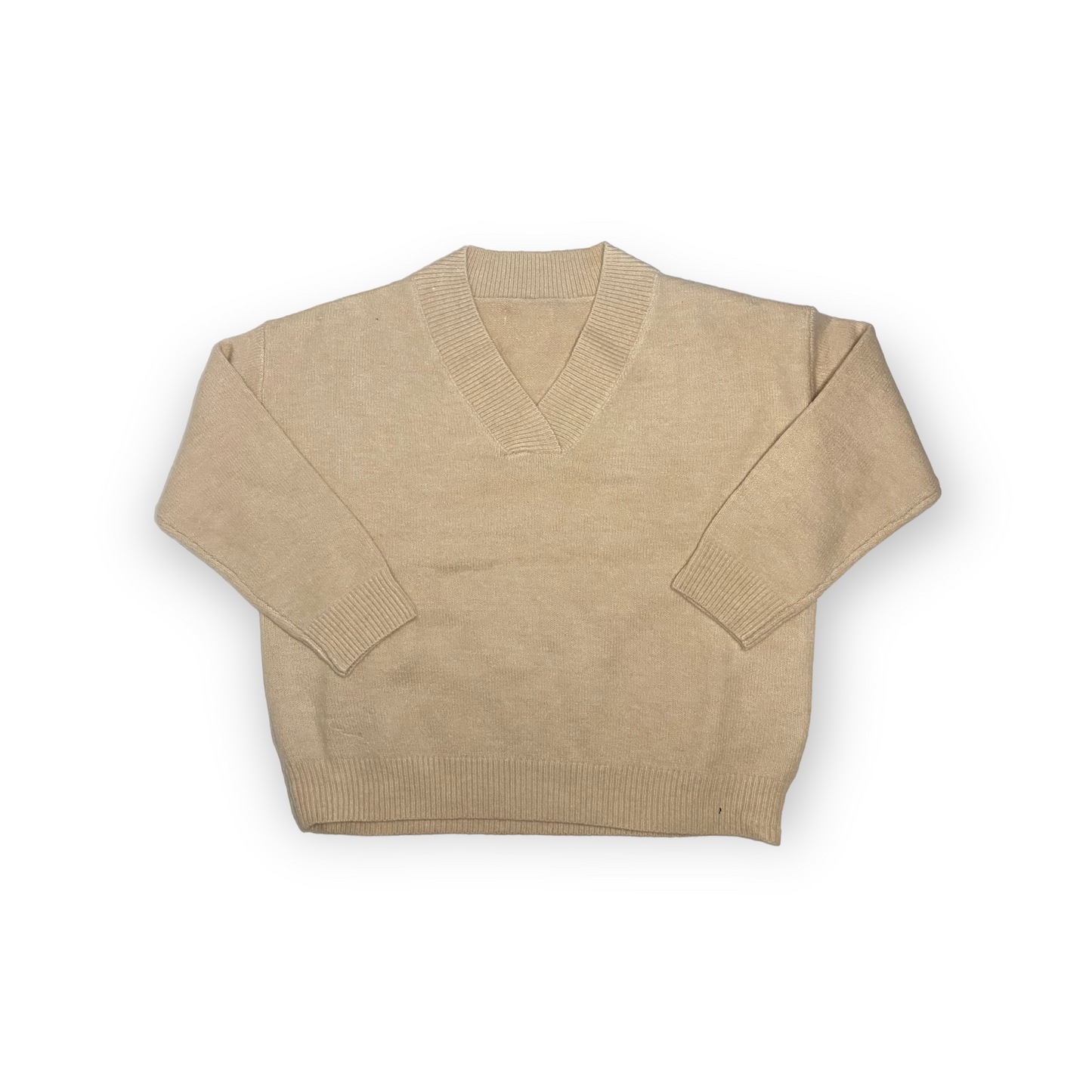 Classic Oatmeal V Neck Jumper